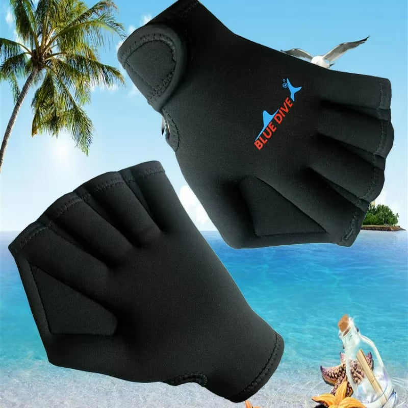 Aquatic Swimming Webbed Gloves Gloves Paddles Fit Traning Water Resistance Webbed Paddles for Swimming Diving