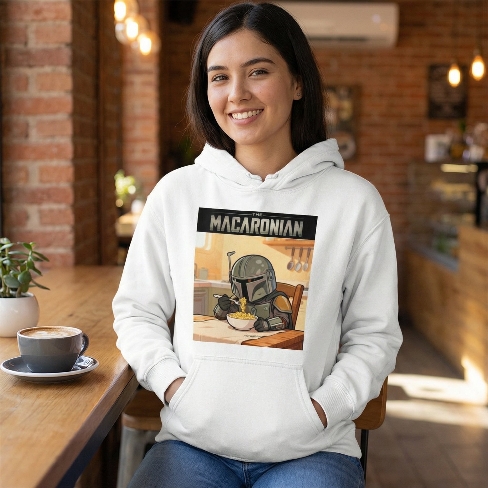 Macaronian Hoodie | Mandalorian Parody Serie | Movie Gift | Serie Gift | Unisex Big & Tall