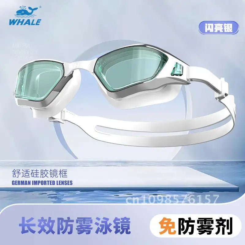 Whale Nano HD Swimming Goggles Anti-Fog Waterproof Myopia Removable Lenses Suitable for Men & Women Shiny and More Colors