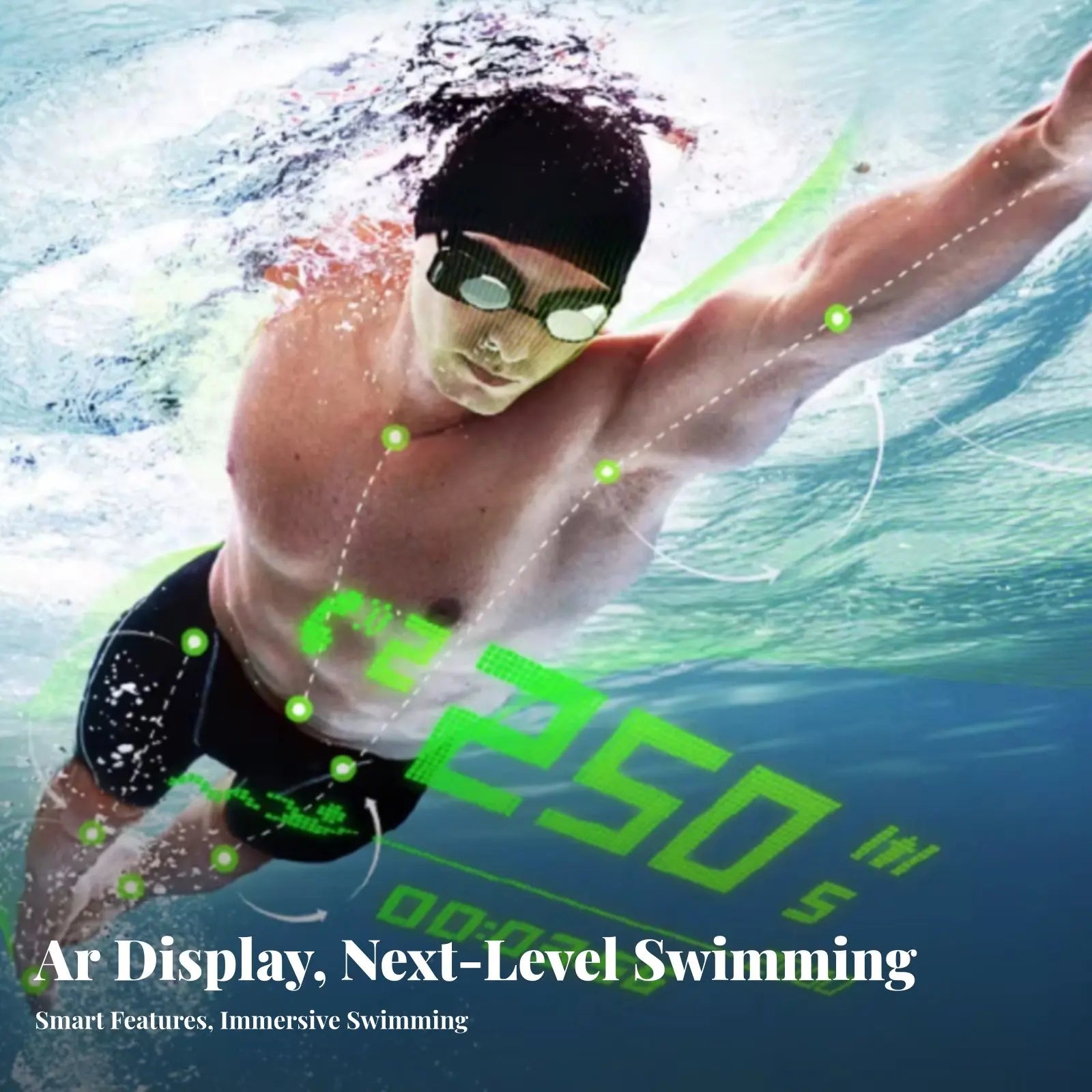 Smart AR Swimming Goggles, High-Definition Anti-Fog, Live Display, Multi-Mode, Gift Choice