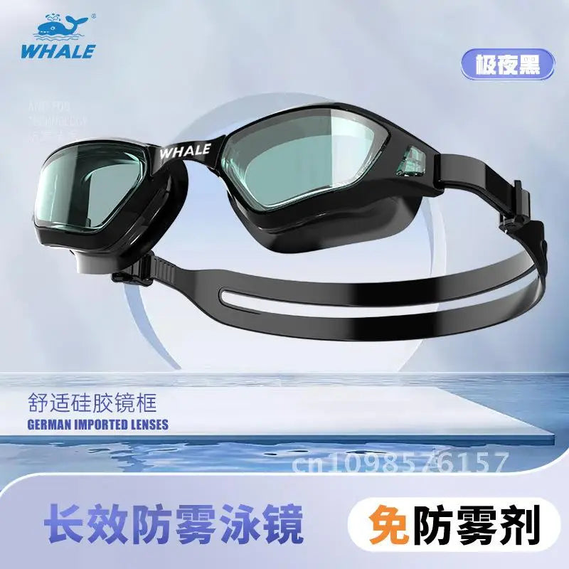 Whale Nano HD Swimming Goggles Anti-Fog Waterproof Myopia Removable Lenses Suitable for Men & Women Shiny and More Colors