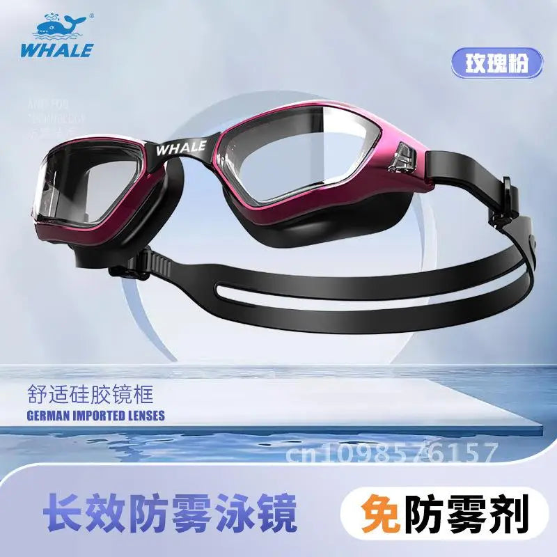 Whale Nano HD Swimming Goggles Anti-Fog Waterproof Myopia Removable Lenses Suitable for Men & Women Shiny and More Colors