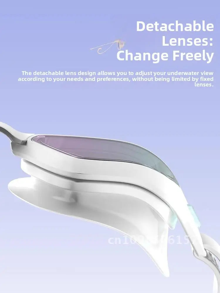 Whale Nano HD Swimming Goggles Anti-Fog Waterproof Myopia Removable Lenses Suitable for Men & Women Shiny and More Colors