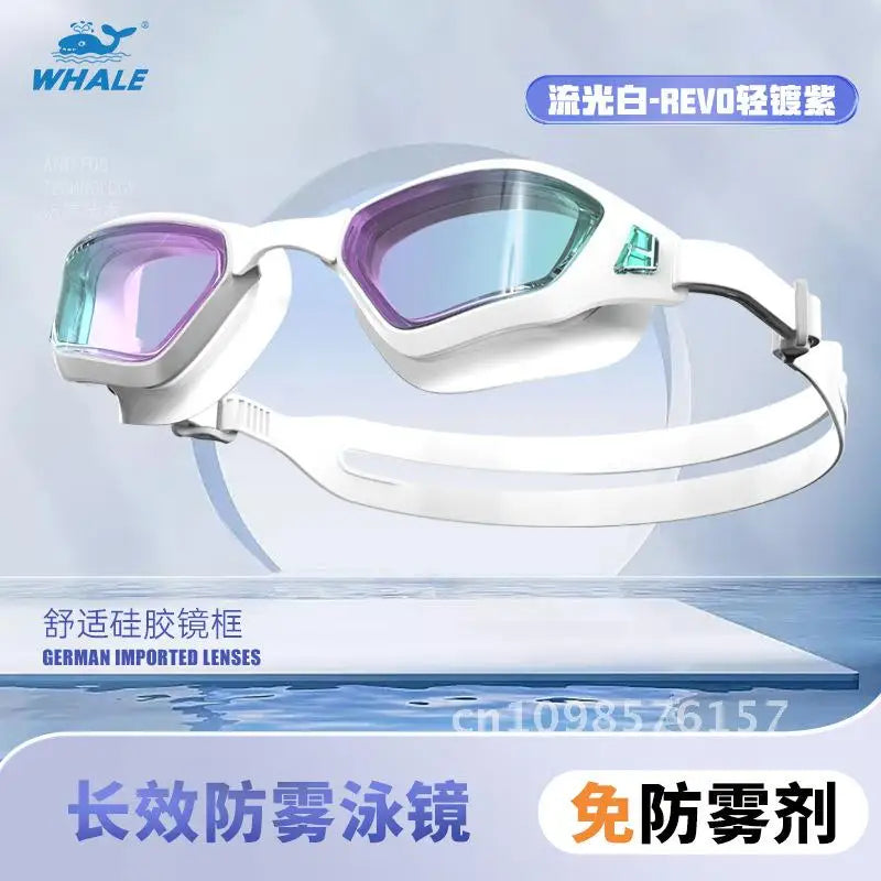 Whale Nano HD Swimming Goggles Anti-Fog Waterproof Myopia Removable Lenses Suitable for Men & Women Shiny and More Colors