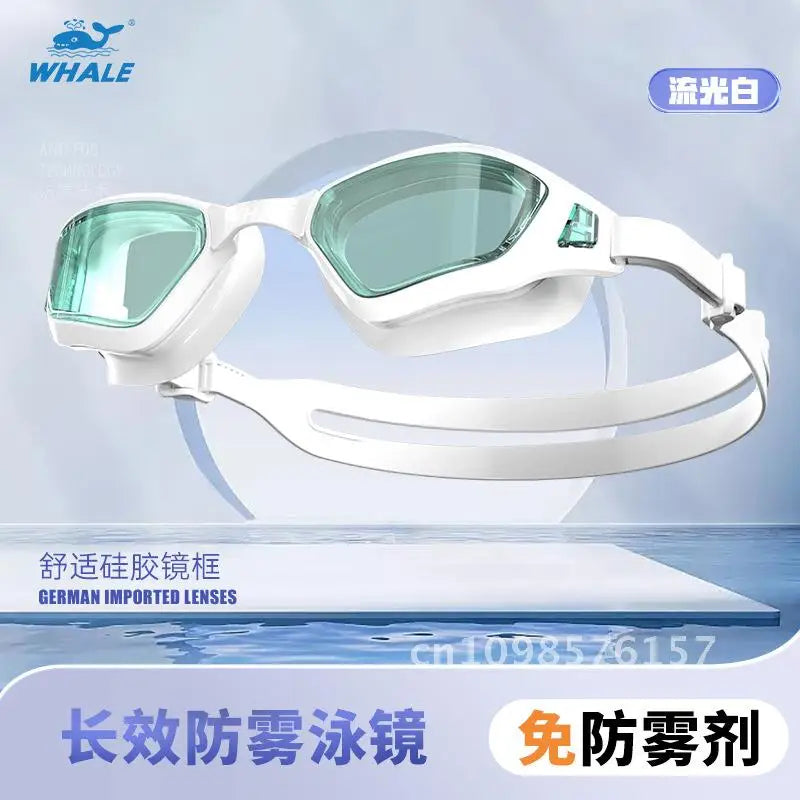 Whale Nano HD Swimming Goggles Anti-Fog Waterproof Myopia Removable Lenses Suitable for Men & Women Shiny and More Colors