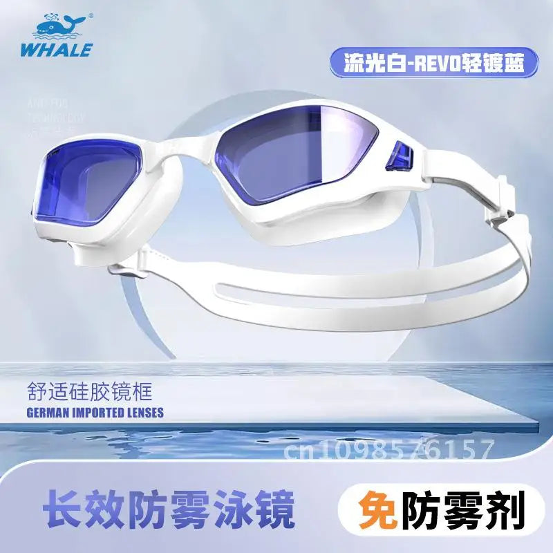 Whale Nano HD Swimming Goggles Anti-Fog Waterproof Myopia Removable Lenses Suitable for Men & Women Shiny and More Colors